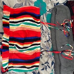 Size small cropped top with tie straps.